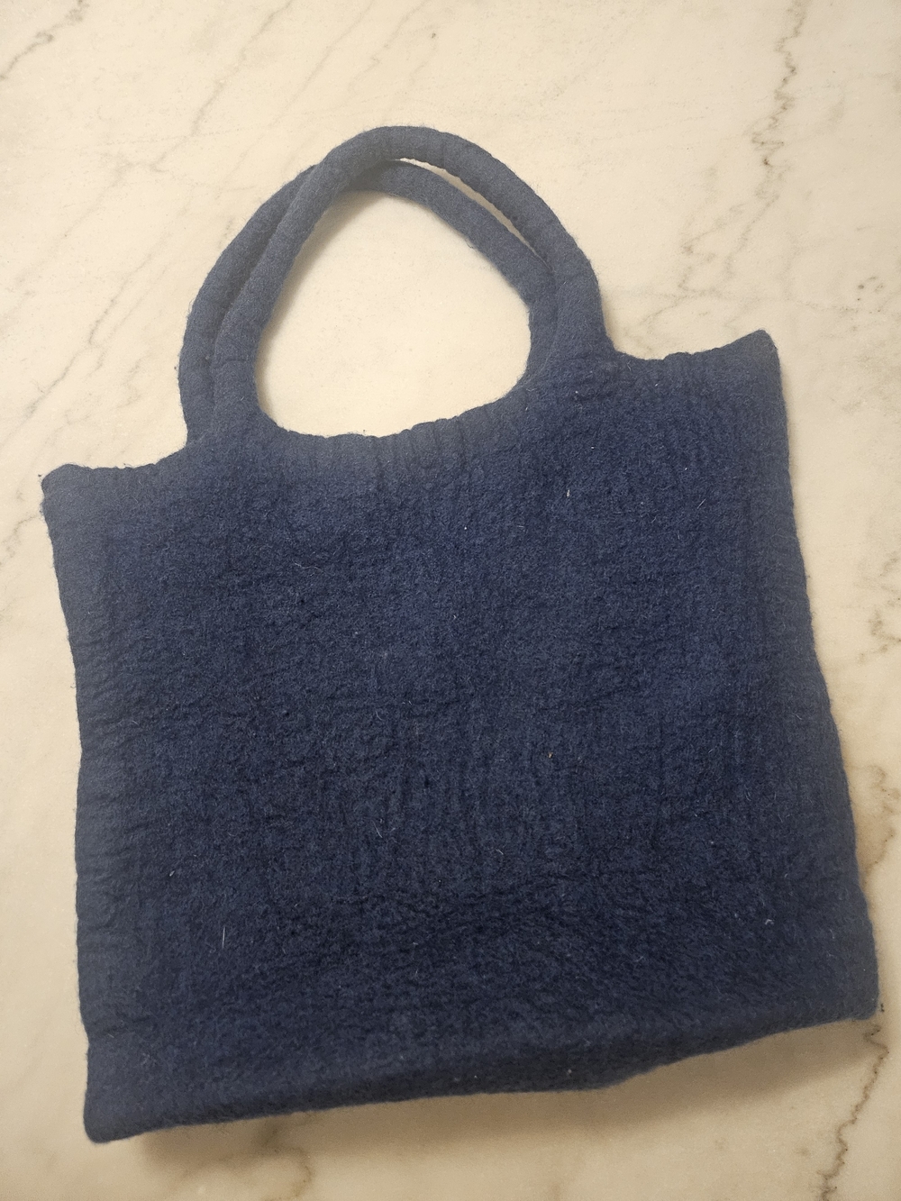 Toni Wool Navy Blue Tote Bag